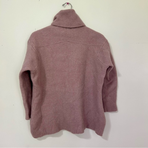 Reiss High Low Hem Turtleneck Wool Sweater in Mauve Pink‎ sz S - Picture 4 of 4